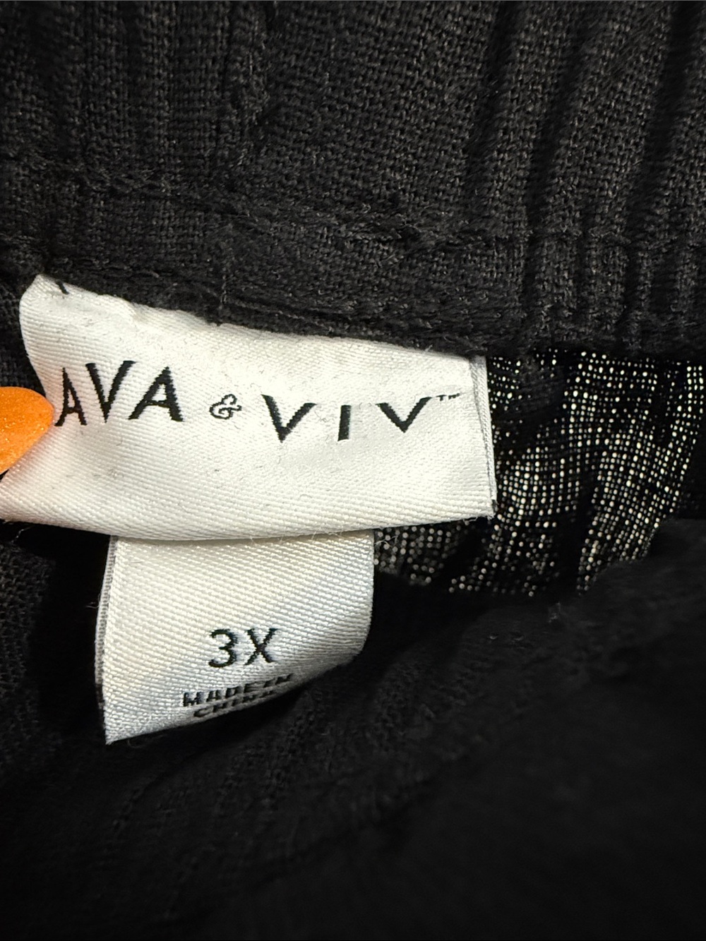 AVA & VIV BLACK LINEN WIDE LEG PANTS 3X NEW • - Picture 6 of 9